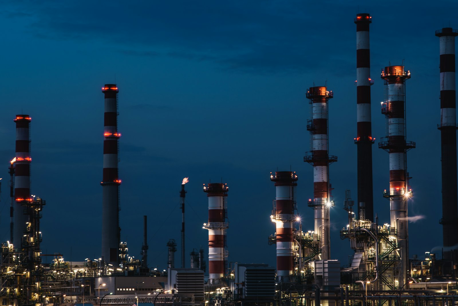 Planta industrial de gases em operação